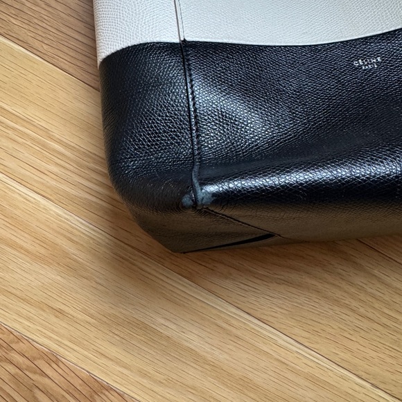 Celine Vertical Cabas Crossbody Bag - black and off white - Picture 8 of 9